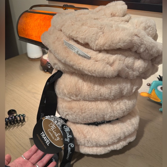 Minky Couture Cream Travel Blanket - Picture 3 of 3